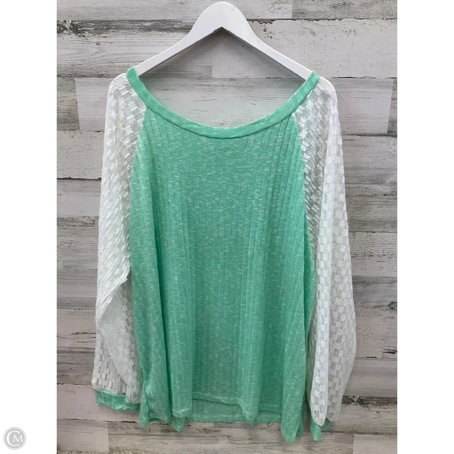 Top Long Sleeve By Haptics In Green, Size: 3x