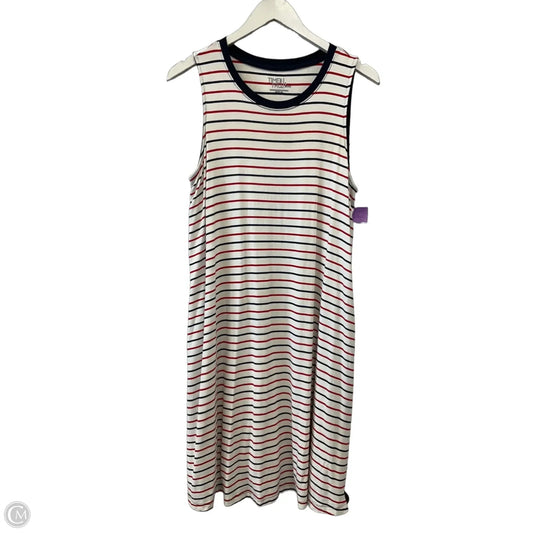 Dress Casual Midi By Time And Tru In Blue & Red & White, Size: L
