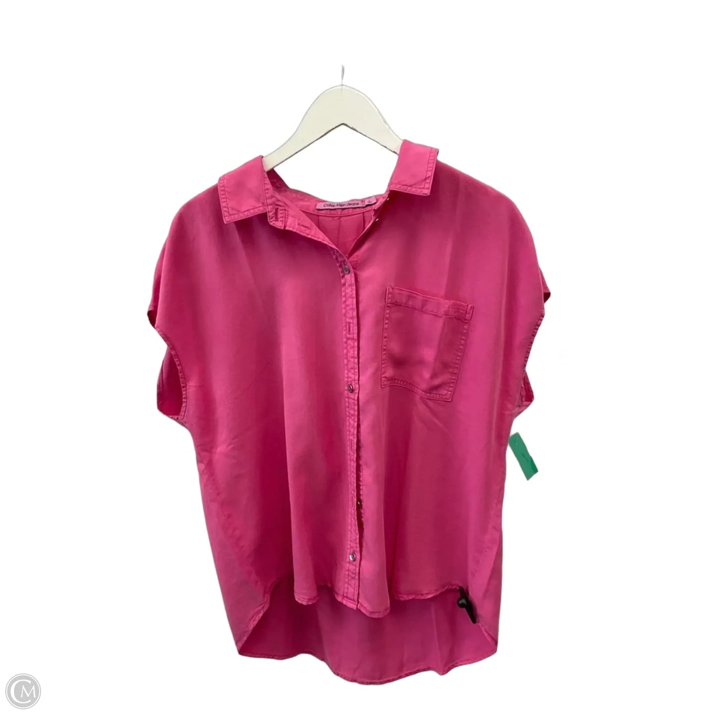 Top Short Sleeve By Calvin Klein In Pink, Size: M