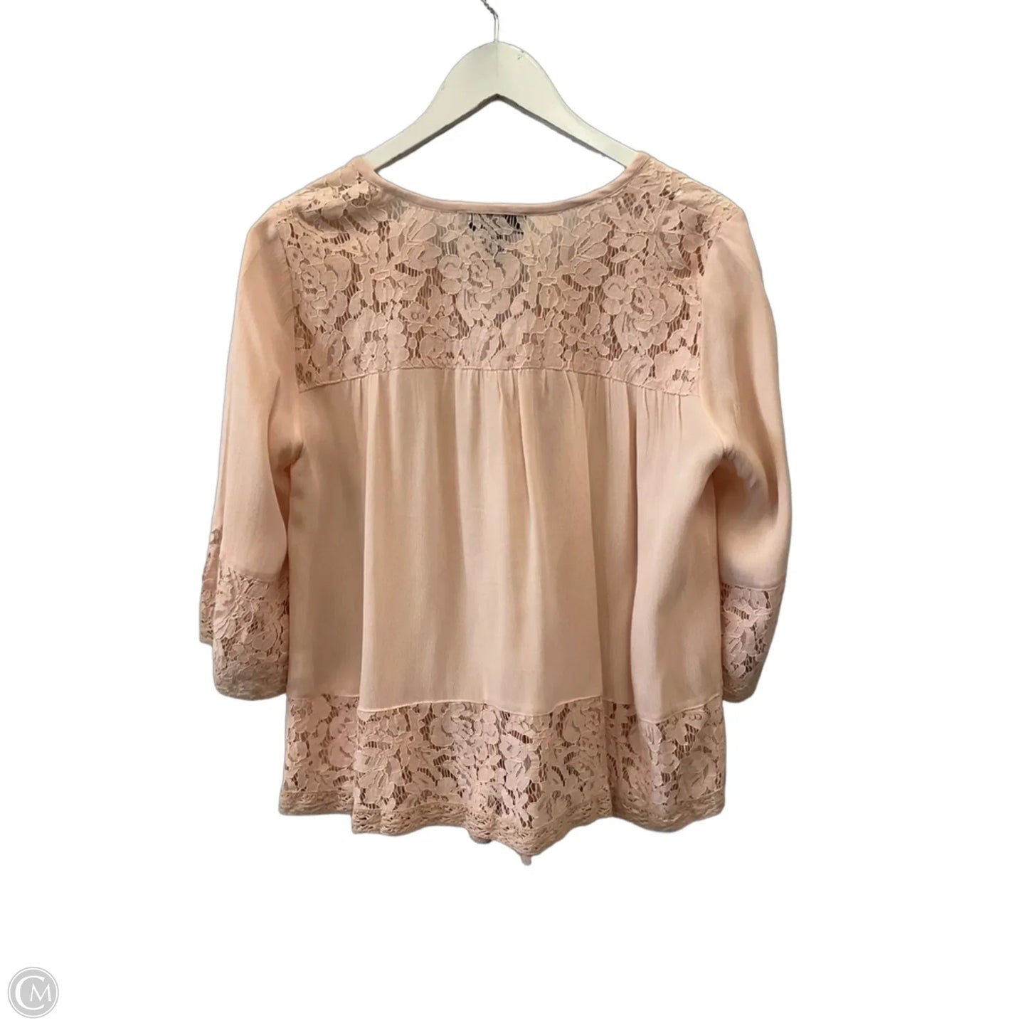 Top 3/4 Sleeve By Karen Kane In Pink, Size: Xs