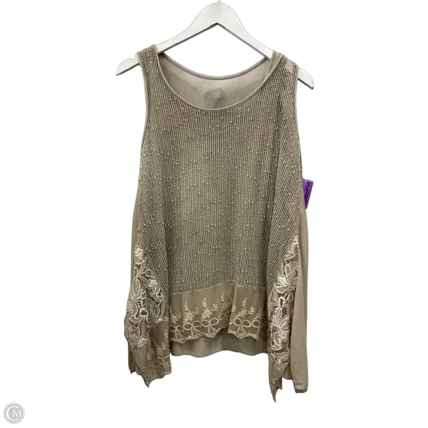 Top 2pc Sleeveless By Clothes Mentor In Beige, Size: M