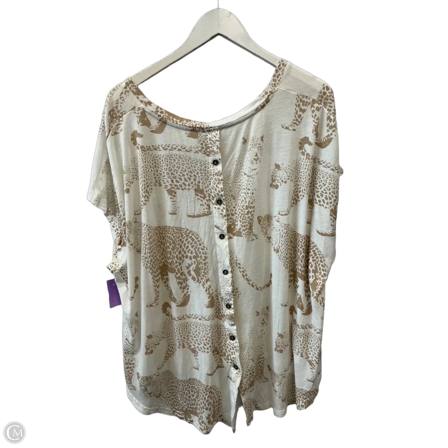 Top Short Sleeve By Jane And Delancey In White, Size: 1x