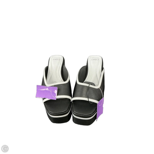 Sandals Heels Platform By Clothes Mentor In Black, Size: 7.5