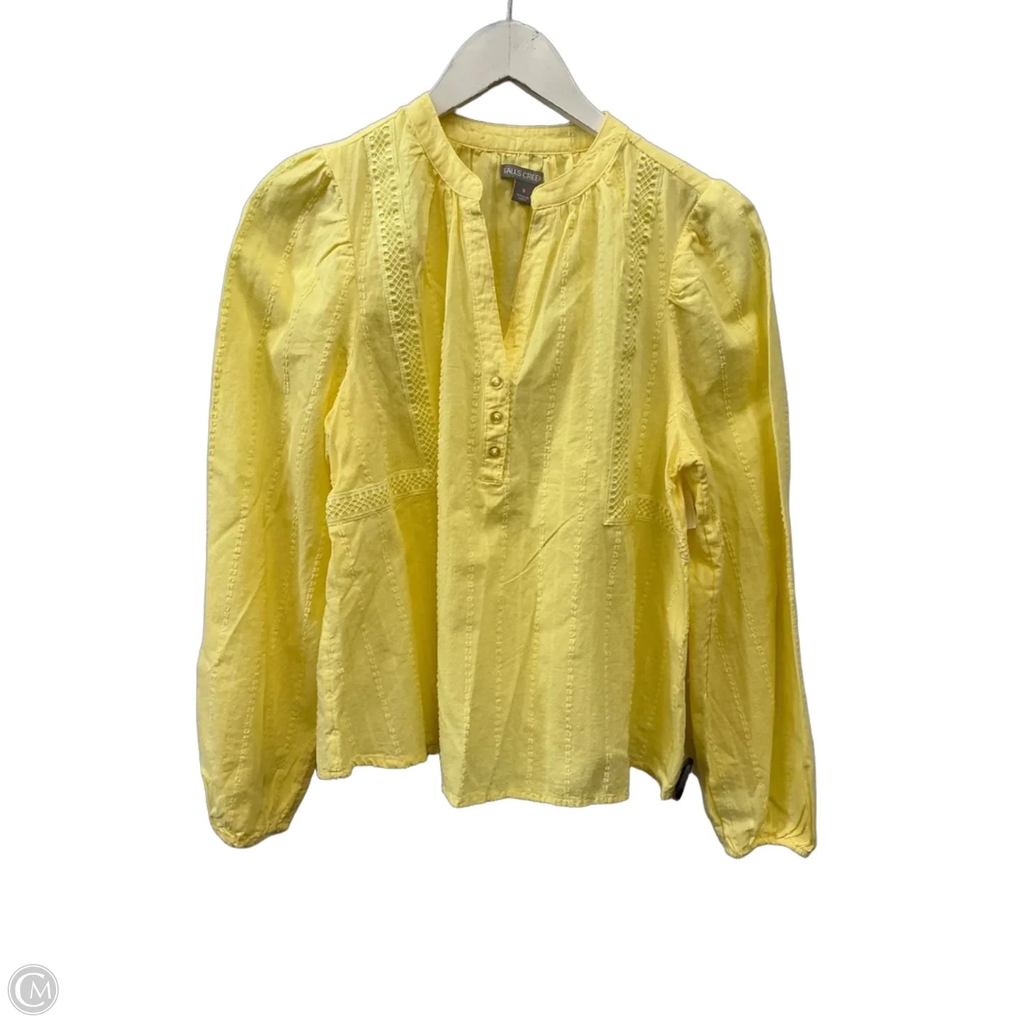 Top Long Sleeve By Falls Creek In Yellow, Size: S