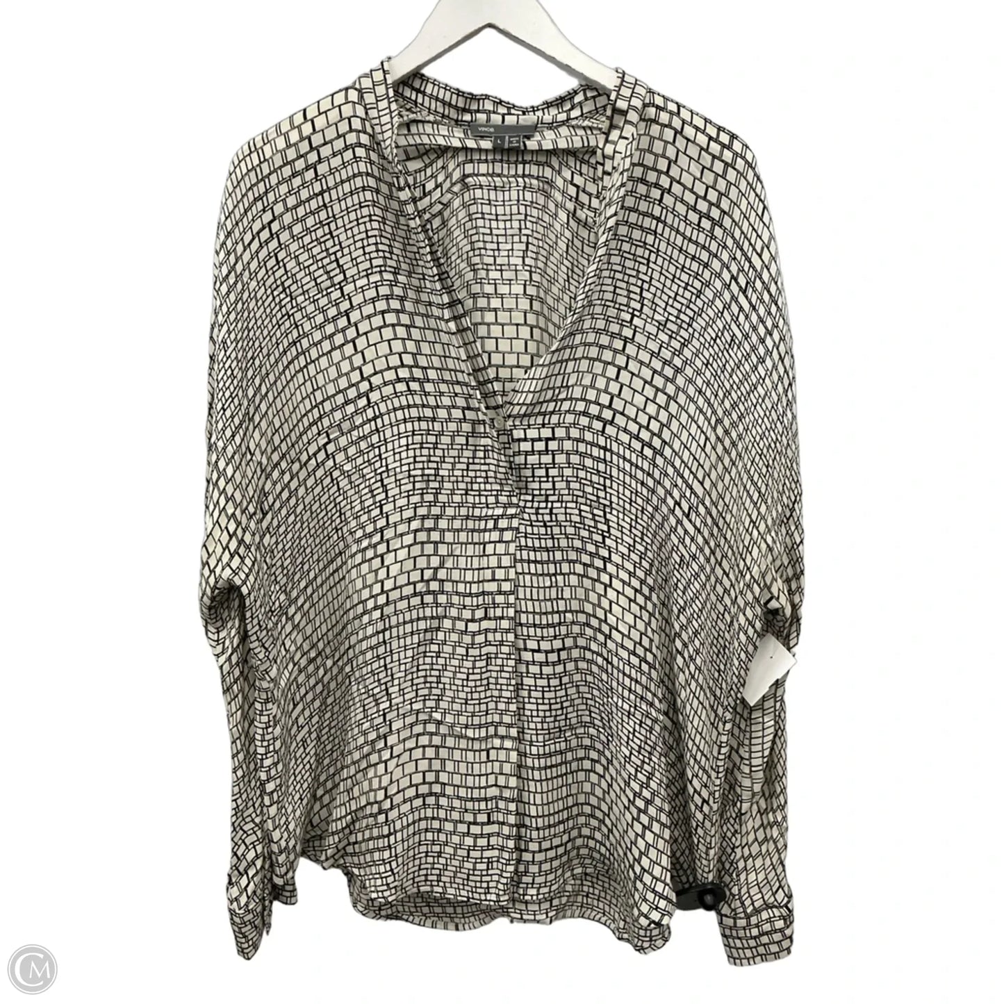 Top Long Sleeve By Vince In Ivory, Size: L