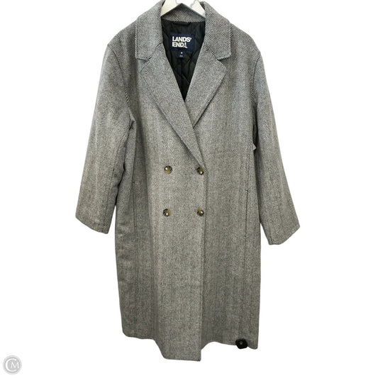 Coat Wool By Lands End In Grey, Size: 1x