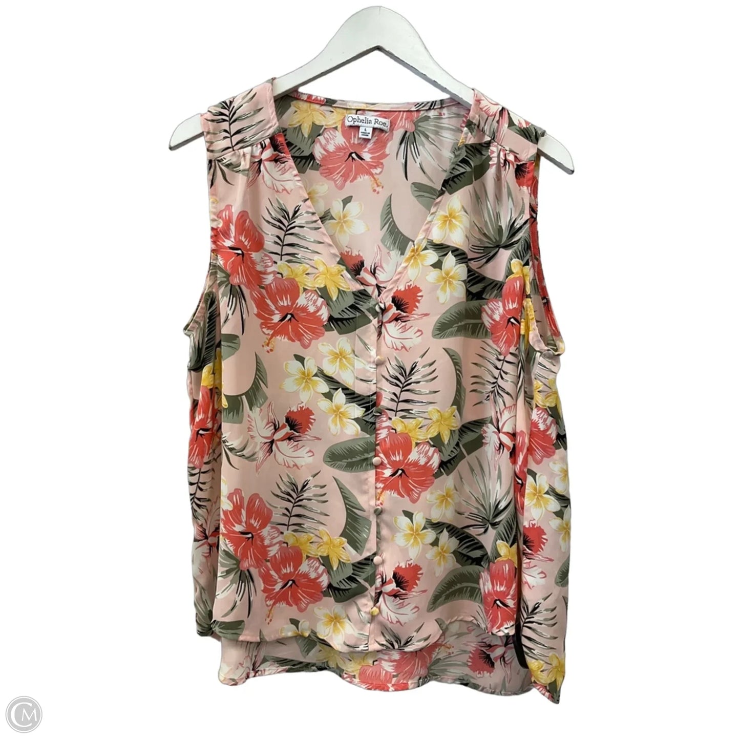 Top Sleeveless By Ophelia Roe In Floral Print, Size: L