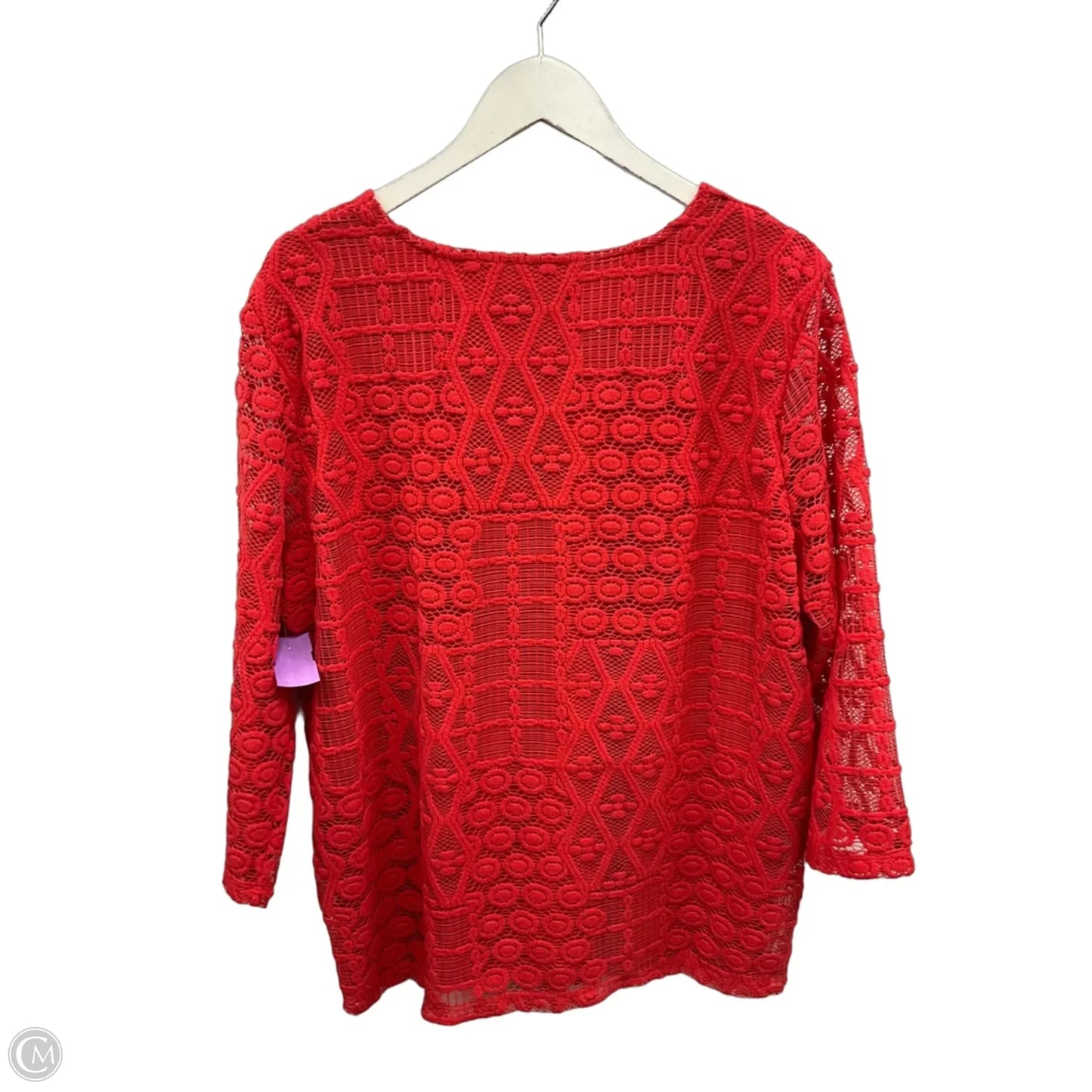 Top 3/4 Sleeve By Alfred Dunner In Orange, Size: 1x