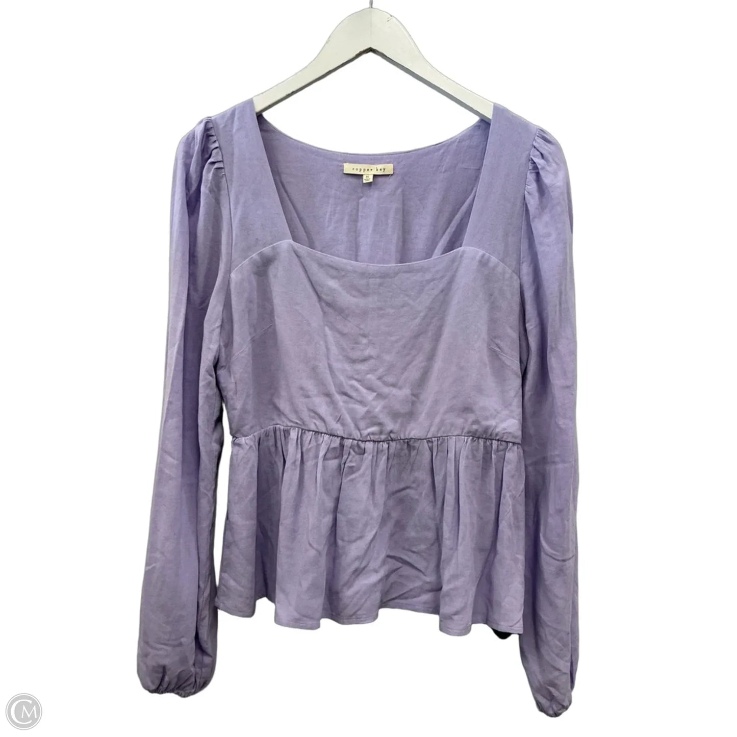 Top Long Sleeve By Copper Key In Purple, Size: M