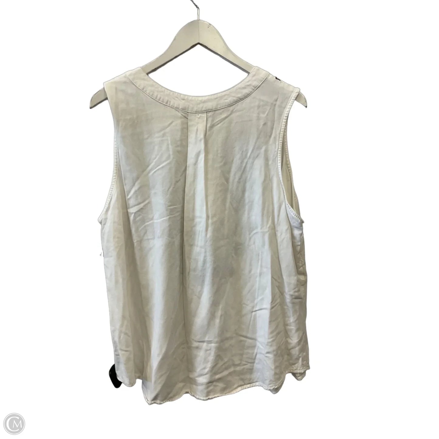 Top Sleeveless By Croft And Barrow In White, Size: 2x
