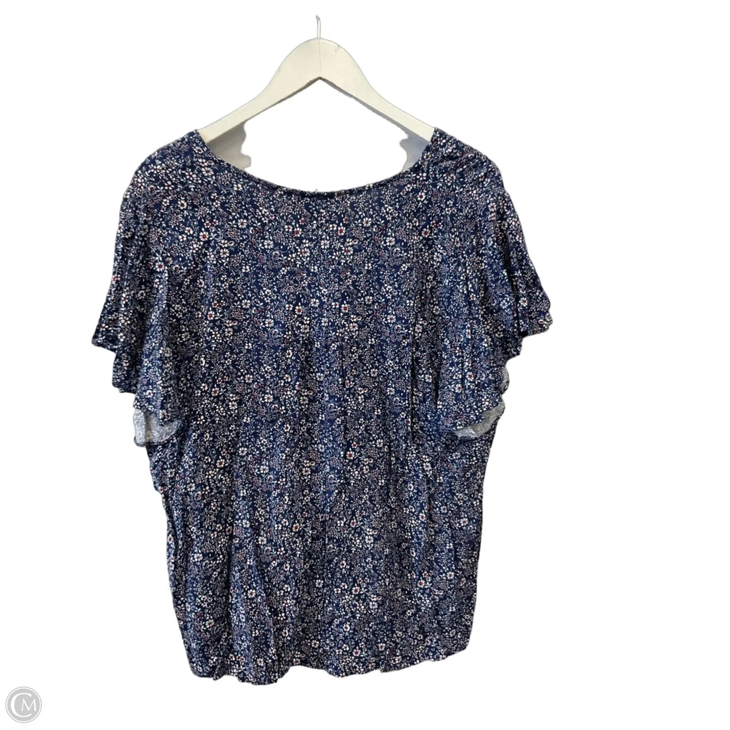 Top Short Sleeve By Jones And Co In Blue, Size: 2x