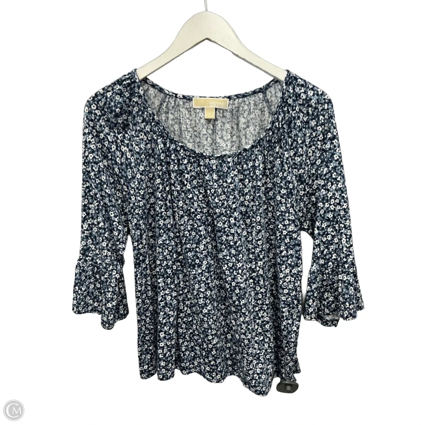 Top 3/4 Sleeve By Michael By Michael Kors In Blue, Size: L