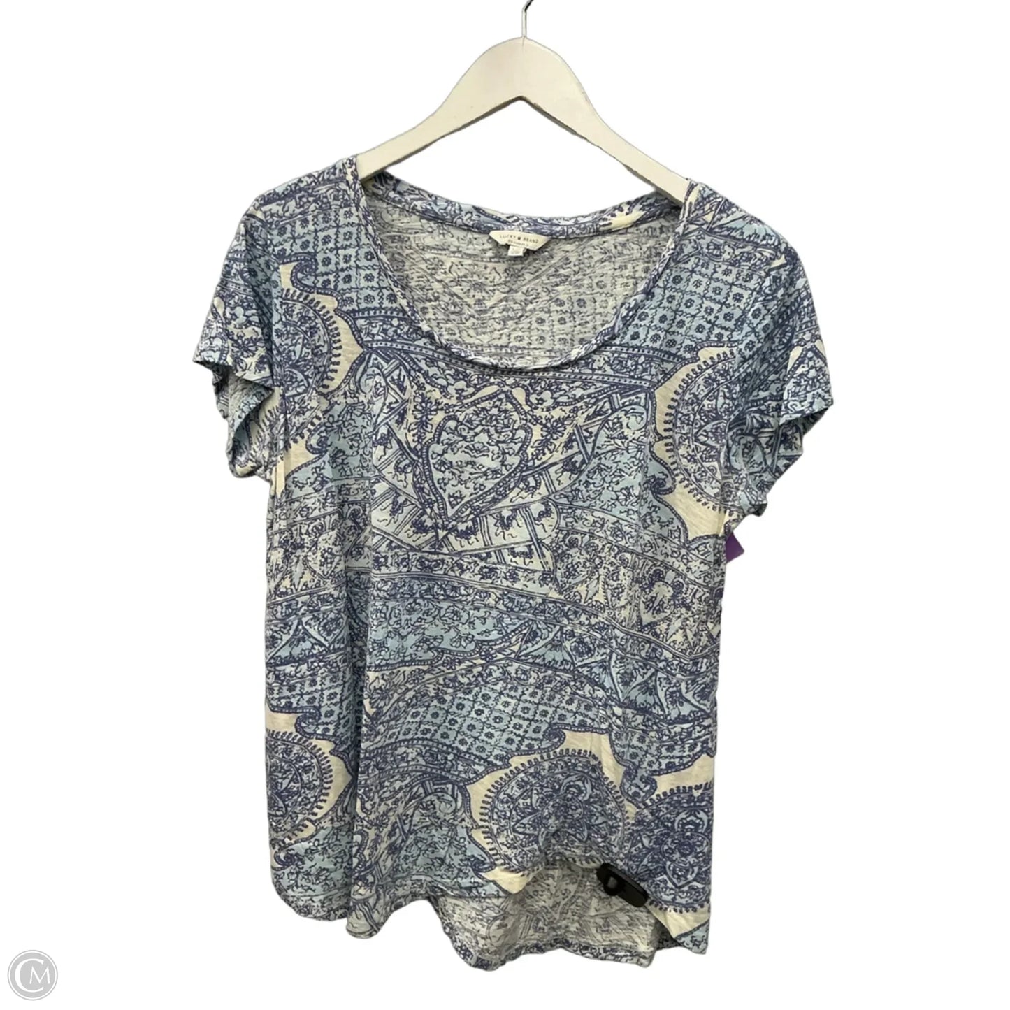 Top Short Sleeve By Lucky Brand In Blue, Size: L