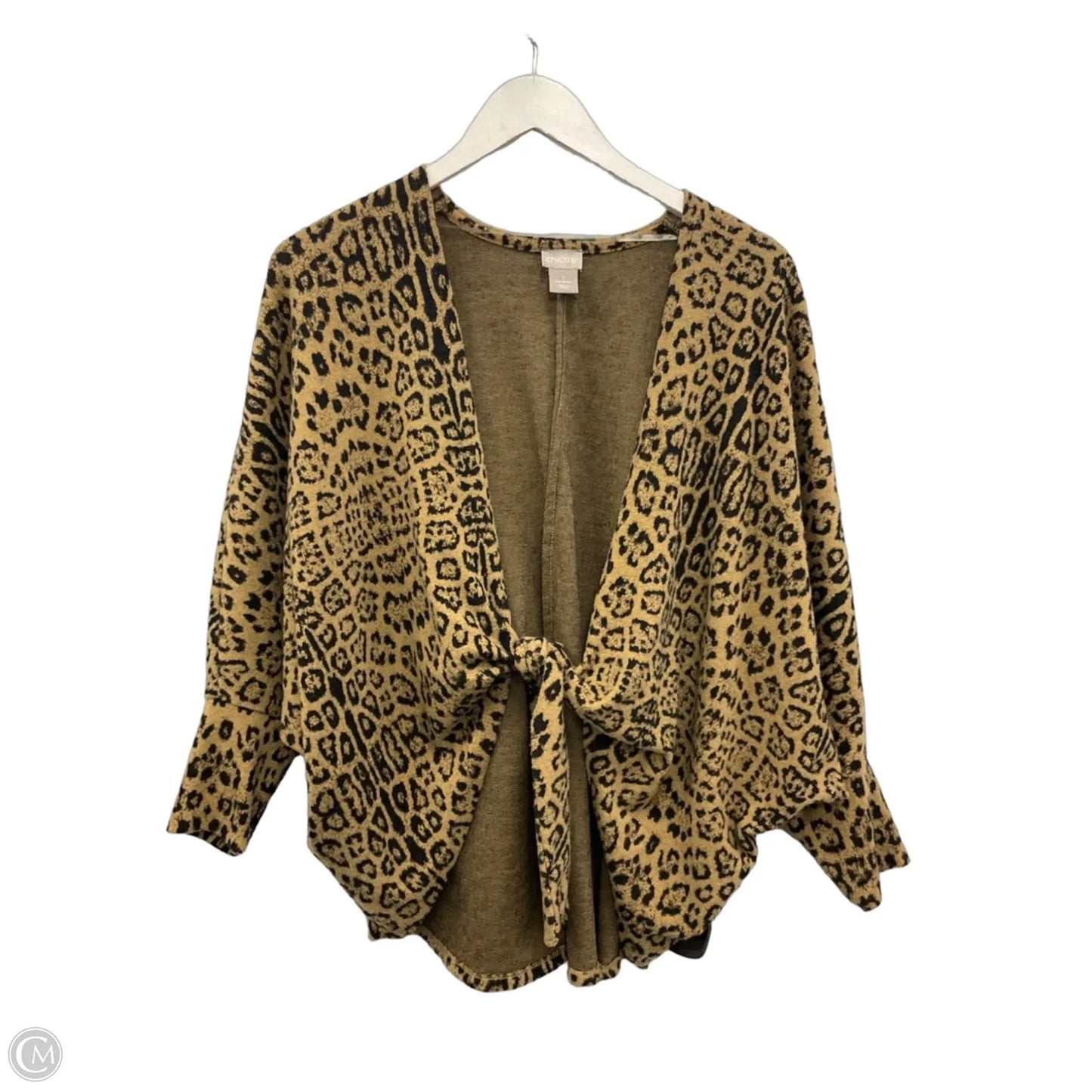 Sweater Cardigan By Chicos In Animal Print, Size: M
