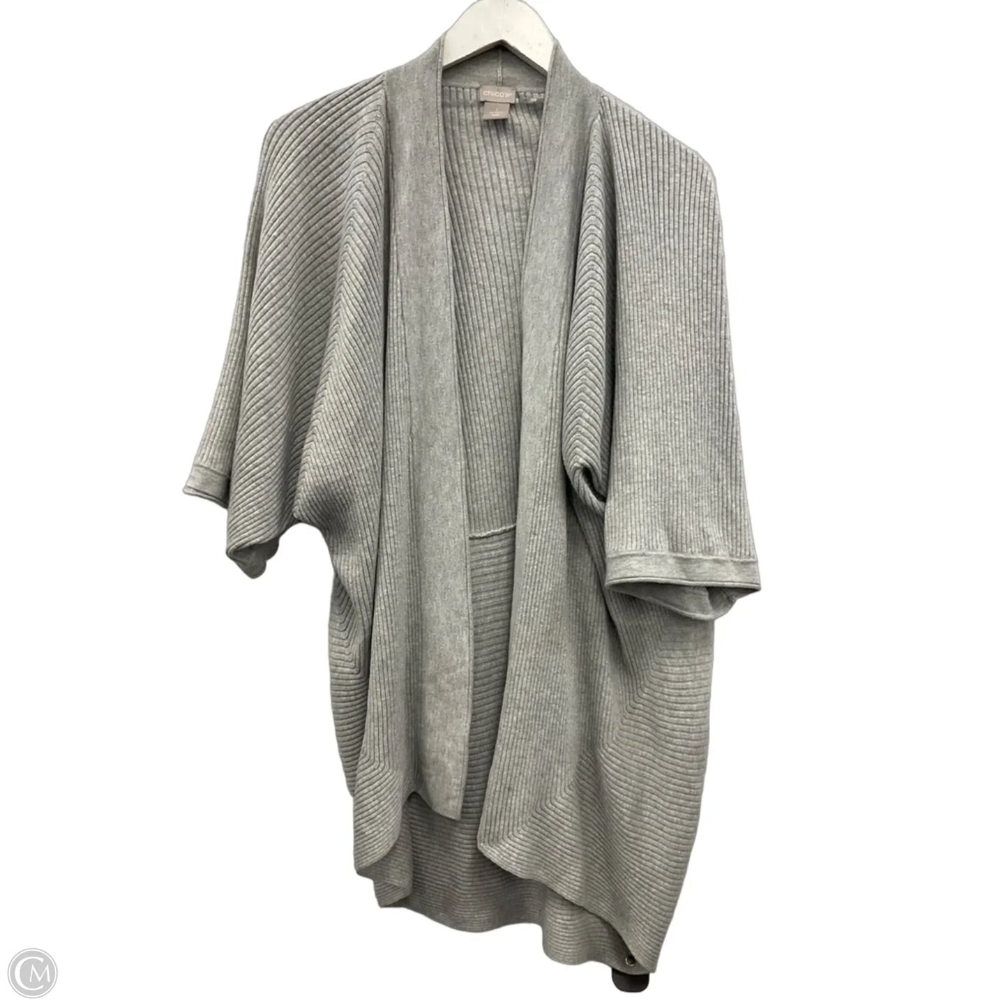 Sweater Cardigan By Chicos In Grey, Size: M