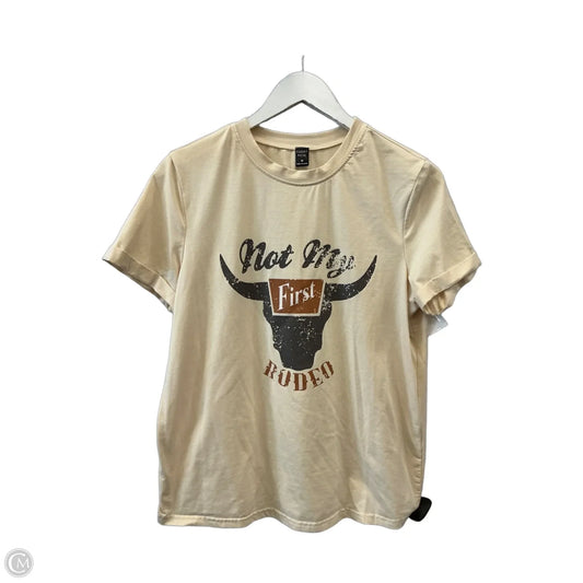 Top Short Sleeve By Emery Rose In Cream, Size: M