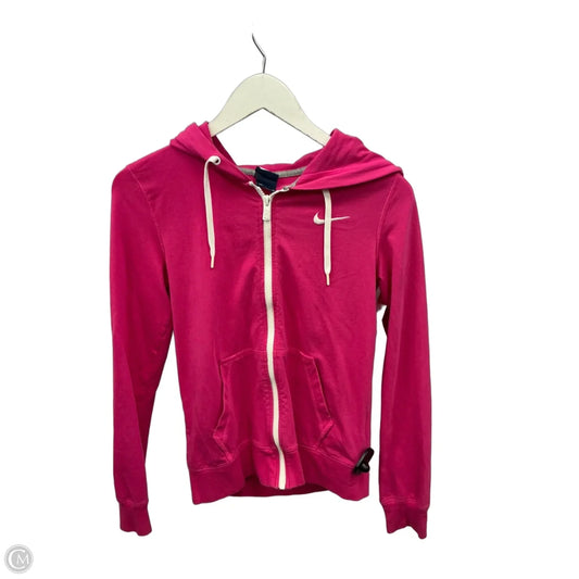 Athletic Jacket By Nike In Pink, Size: M