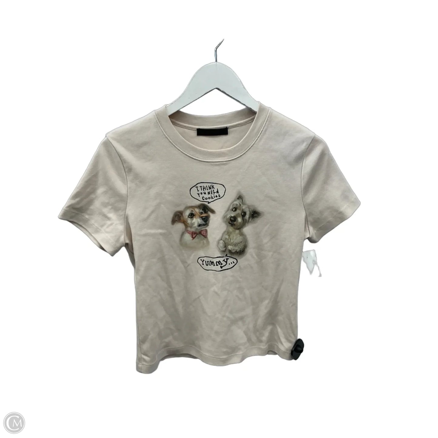 Top Short Sleeve By Clothes Mentor In Cream, Size: M