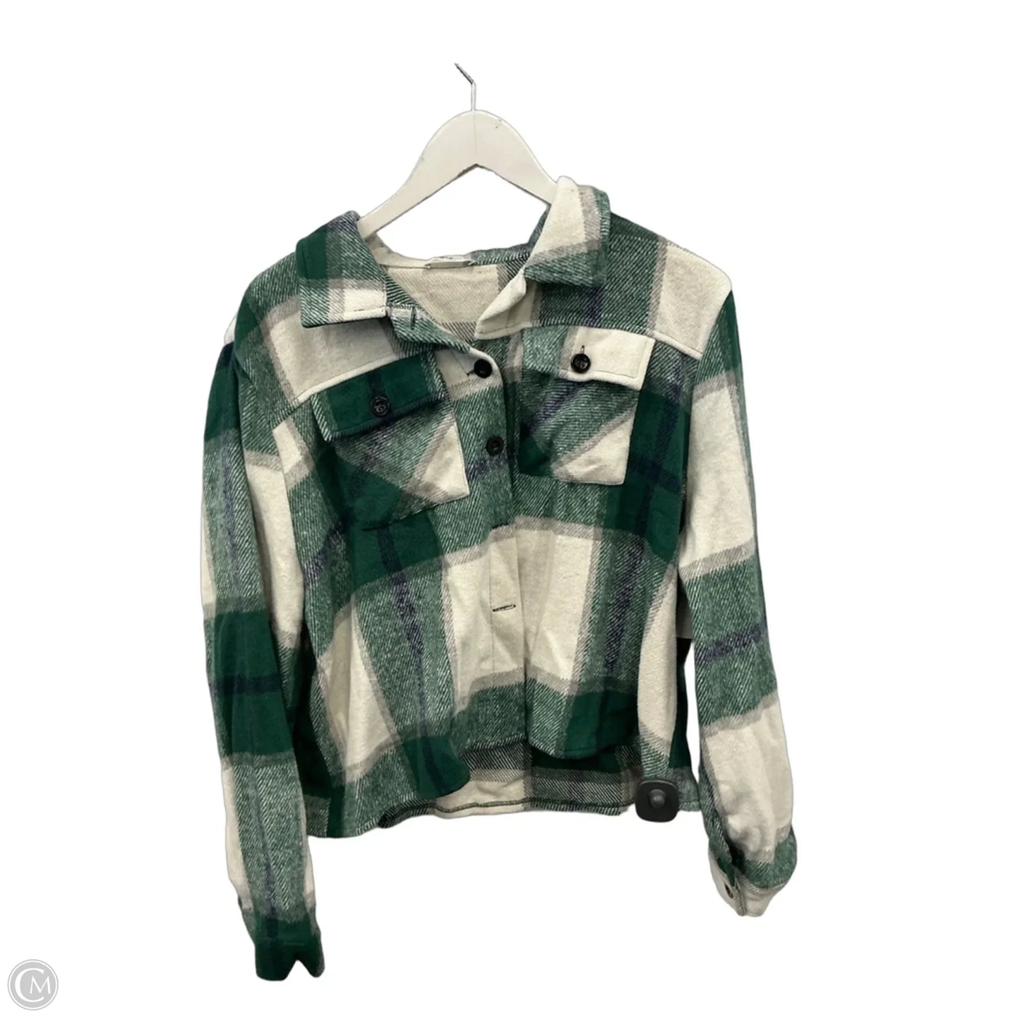 Jacket Shirt By Zeagoo In Green, Size: L