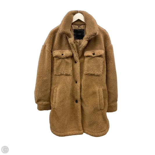 Coat Faux Fur & Sherpa By Lucky Brand In Brown, Size: L
