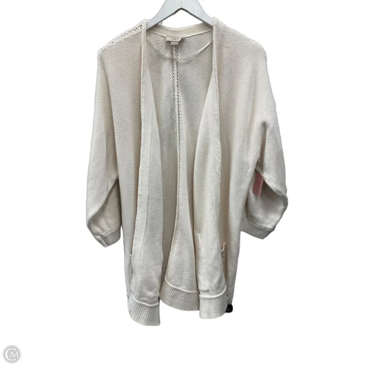 Sweater Cardigan By Loft In Cream, Size: Xl