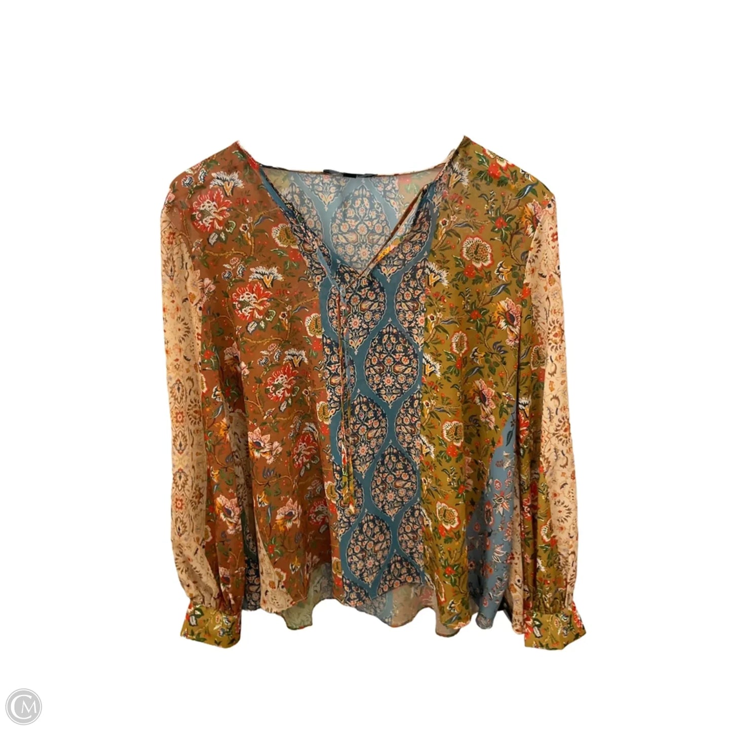 Top Long Sleeve By Joan Vass In Multi-colored, Size: M