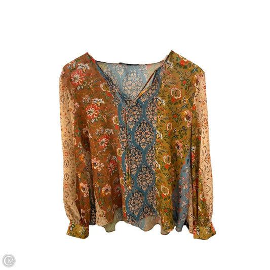 Top Long Sleeve By Joan Vass In Multi-colored, Size: M