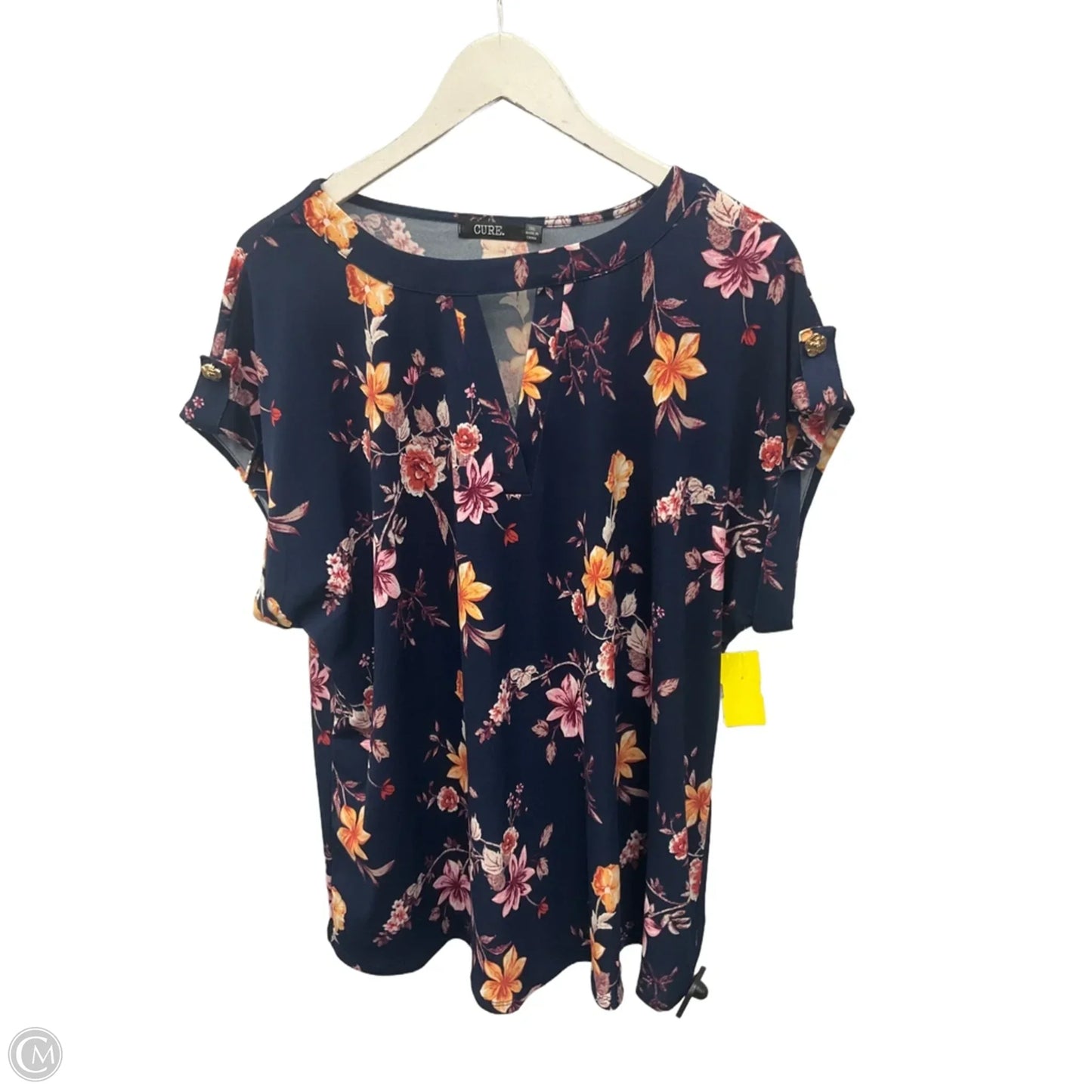 Top Short Sleeve By Cure In Blue, Size: 2x