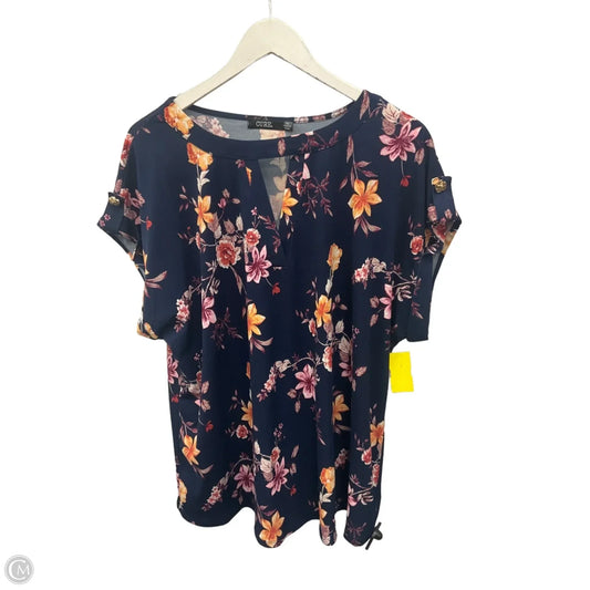Top Short Sleeve By Cure In Blue, Size: 2x