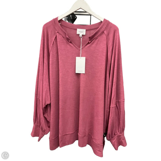 Top Long Sleeve By Andree By Unit In Mauve, Size: 2x
