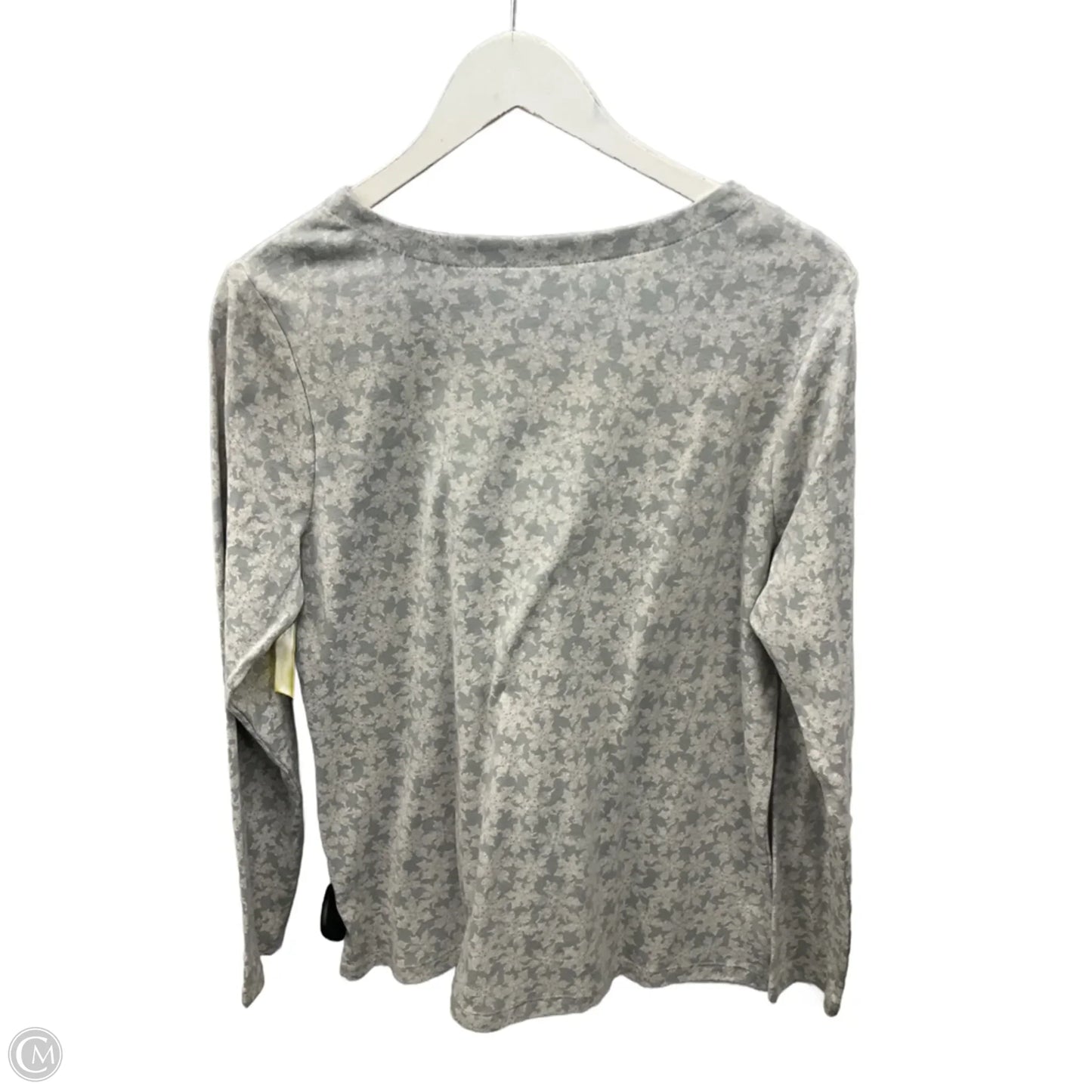 Top Long Sleeve By J. Jill In Grey & White, Size: L