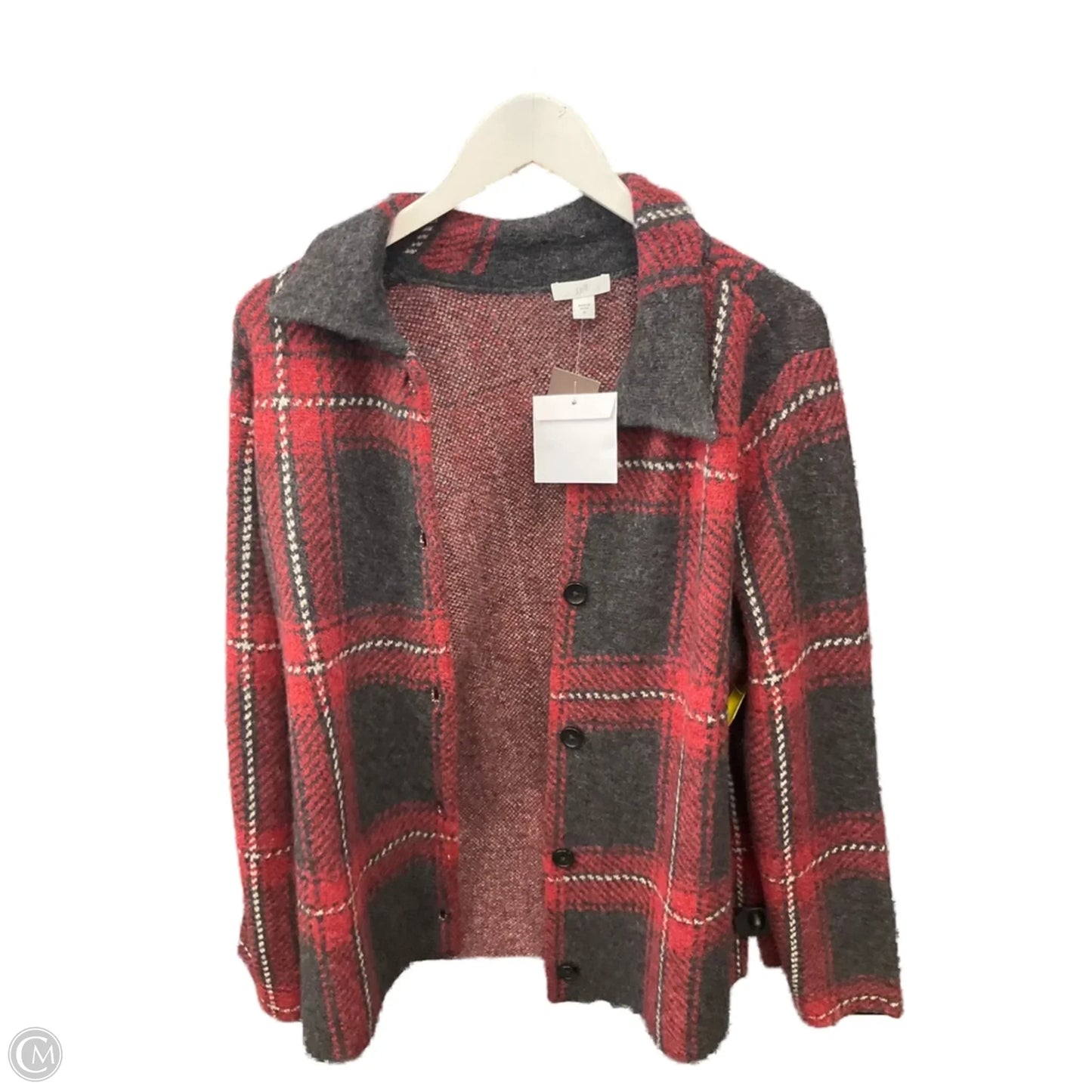 Jacket Shirt By J. Jill In Plaid Pattern, Size: M