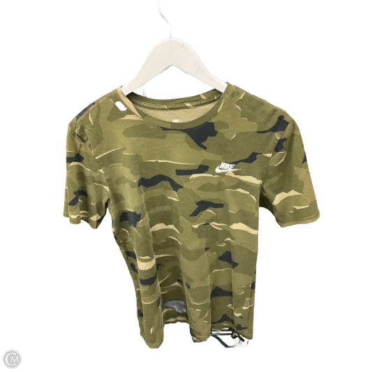 Top Short Sleeve By Nike Apparel In Camouflage Print, Size: S