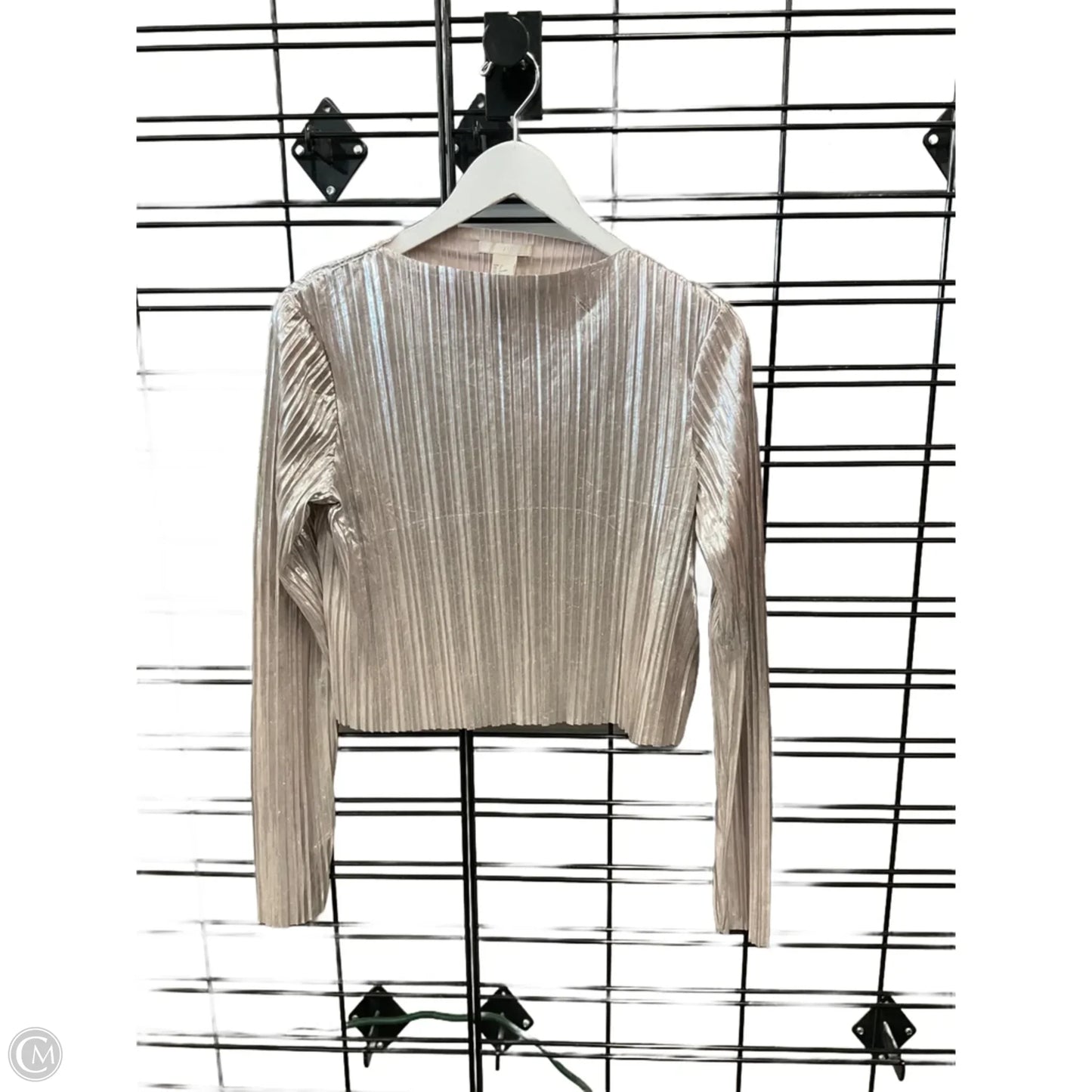 Top Long Sleeve By H&m In Silver, Size: M