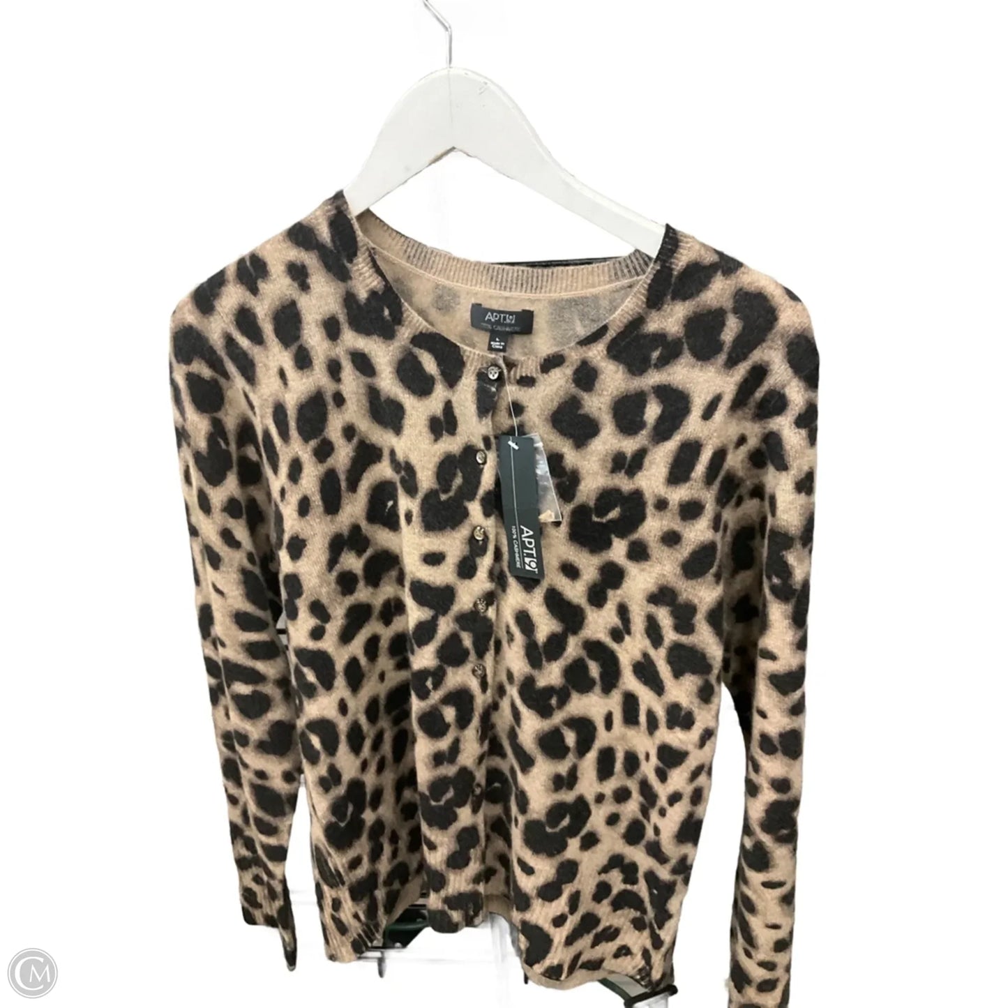 Cardigan By Apt 9 In Animal Print, Size: L