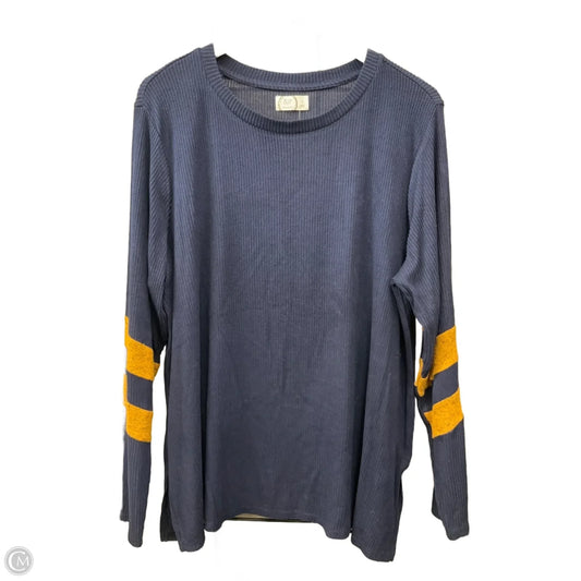 Top Long Sleeve By Clothes Mentor In Navy, Size: 1x