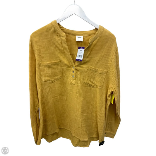 Top Long Sleeve By Clothes Mentor In Yellow, Size: Xxl