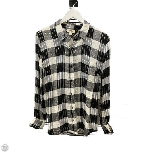 Top Long Sleeve By Style And Company In Checkered Pattern, Size: M