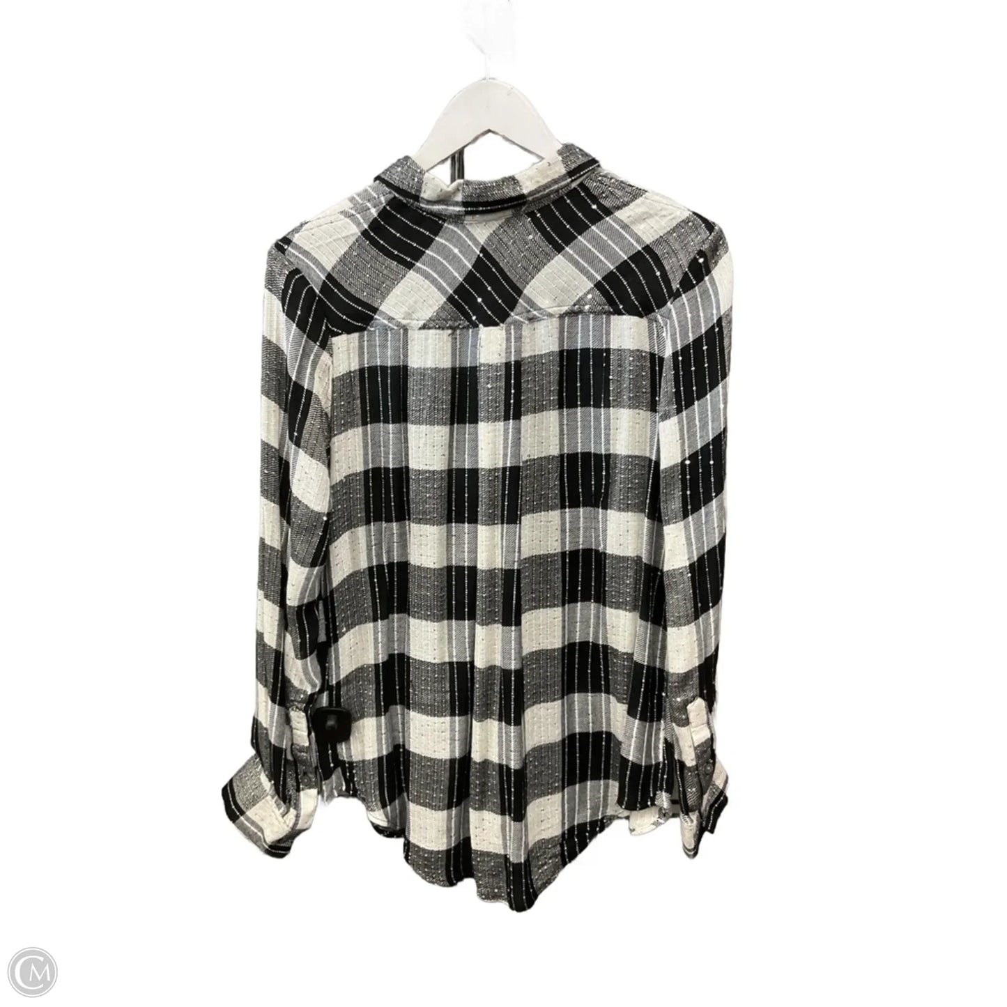 Top Long Sleeve By Style And Company In Checkered Pattern, Size: M