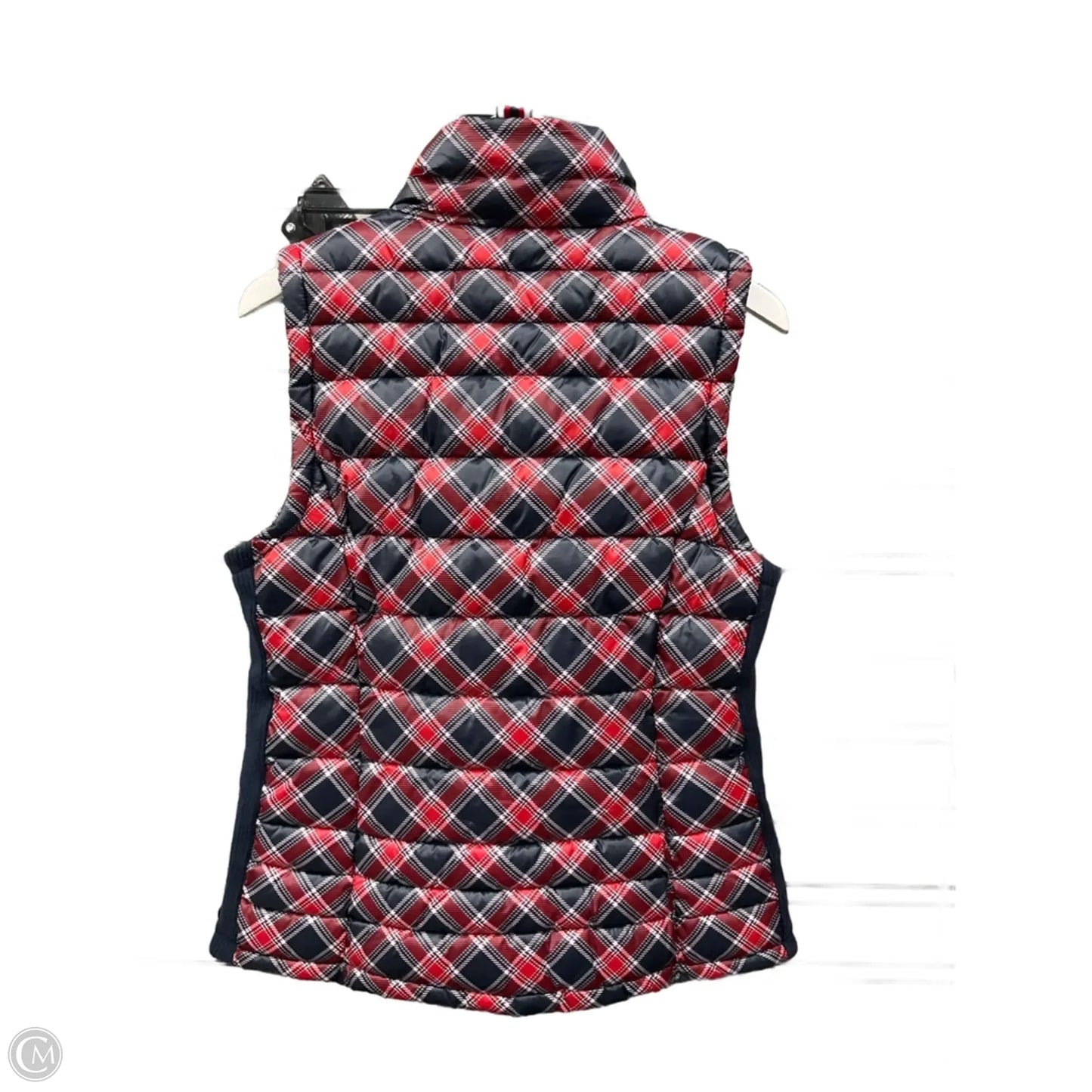 Vest Puffer & Quilted By Tommy Hilfiger In Blue & Red & White, Size: M