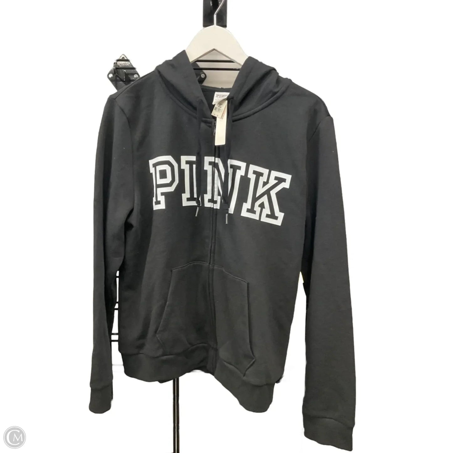Athletic Jacket By Pink In Black, Size: Xl
