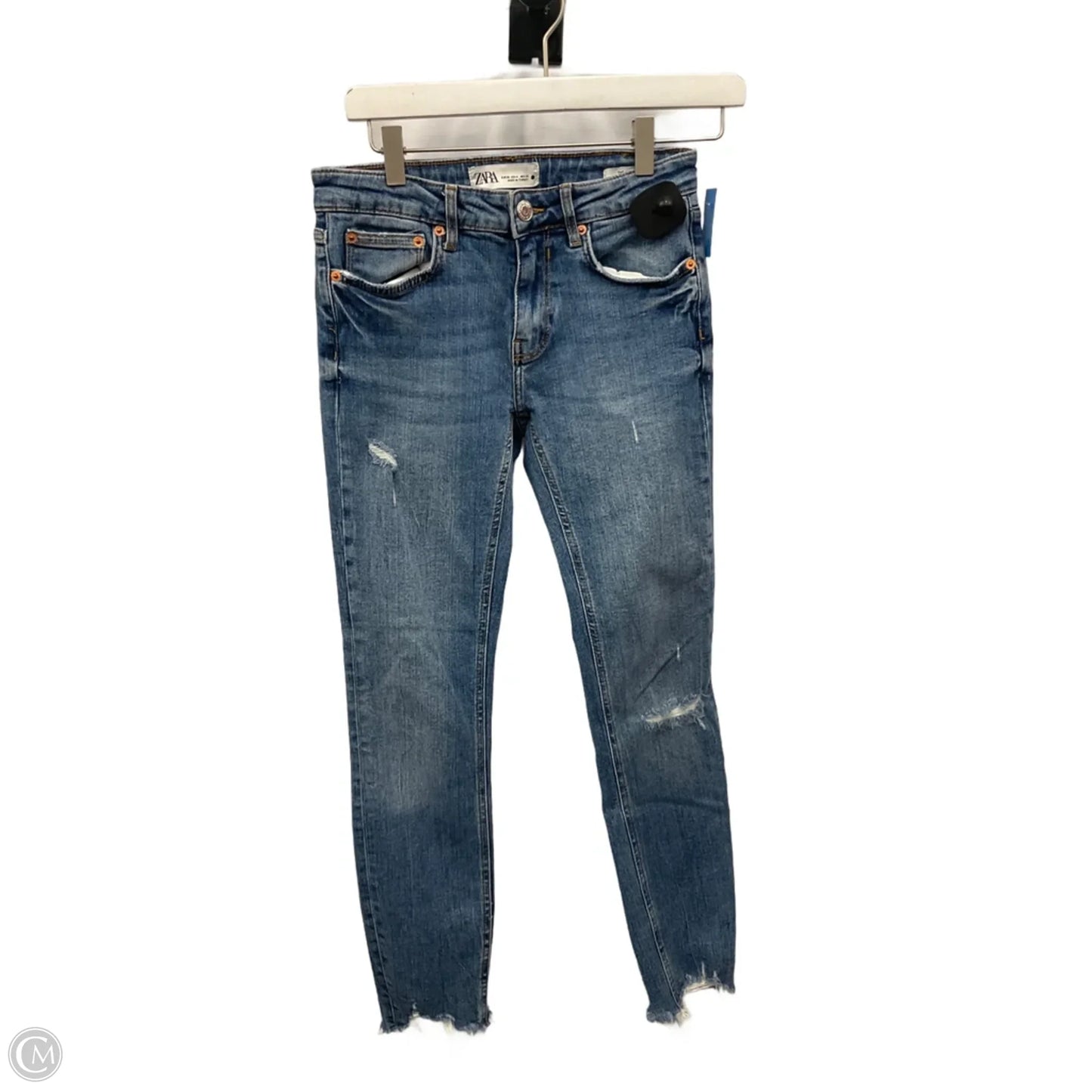 Jeans Skinny By Zara In Blue Denim, Size: 2