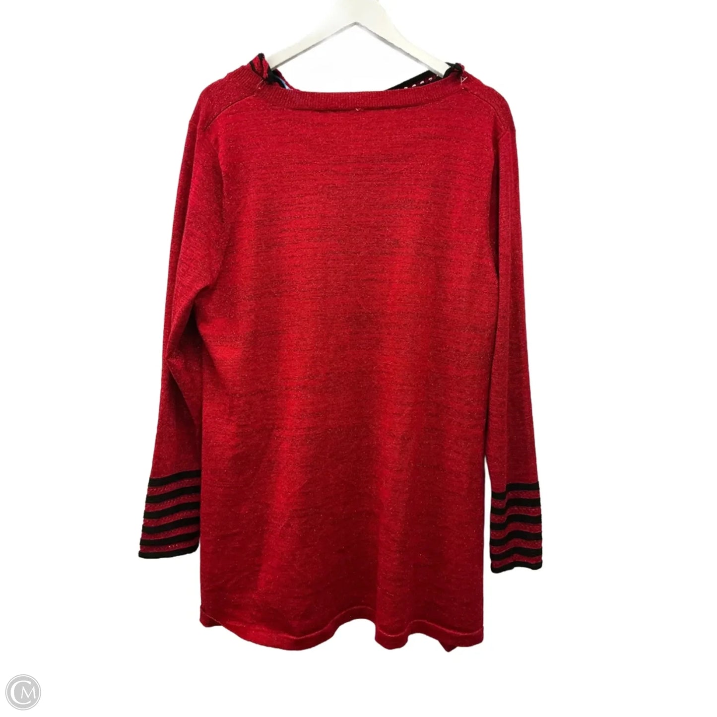 Top 2pc Long Sleeve By Clothes Mentor In Red, Size: 2x