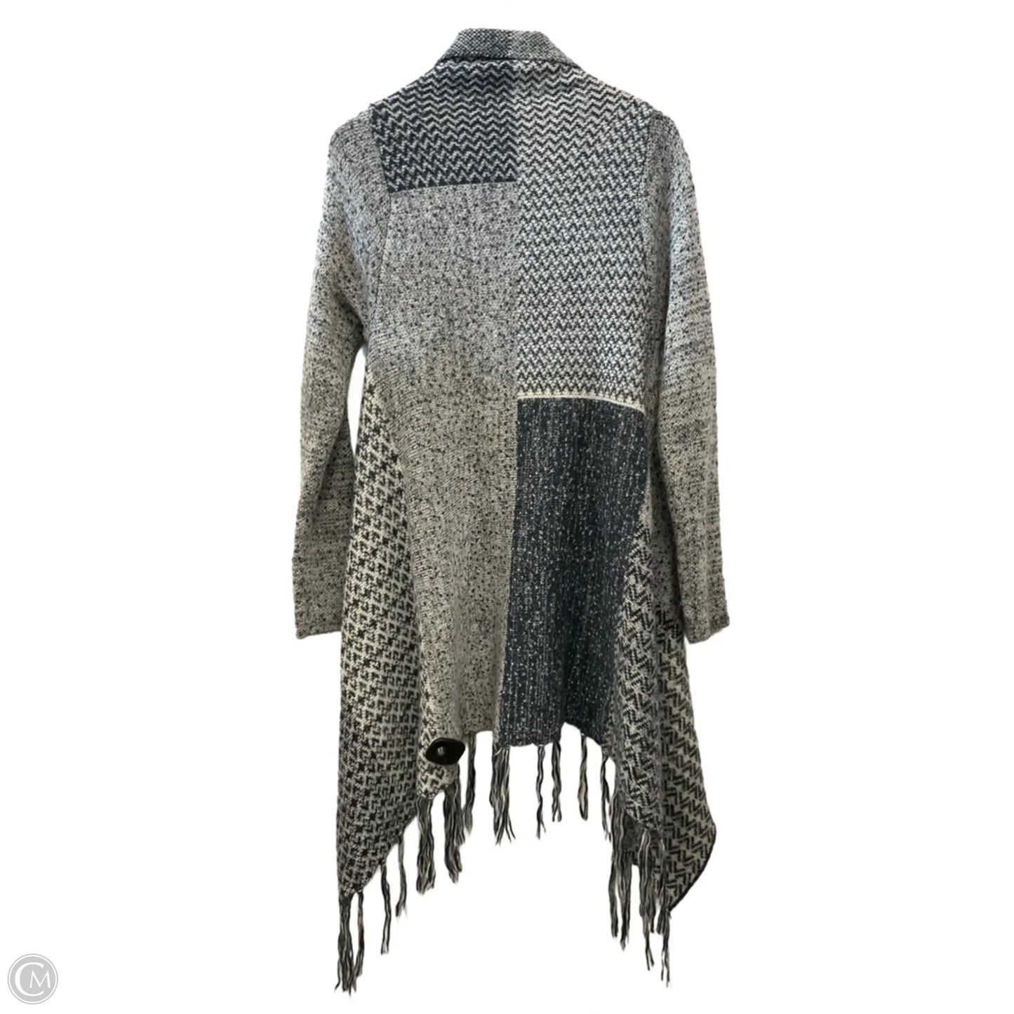 Sweater Cardigan By Knox Rose In Blue & White, Size: Xl