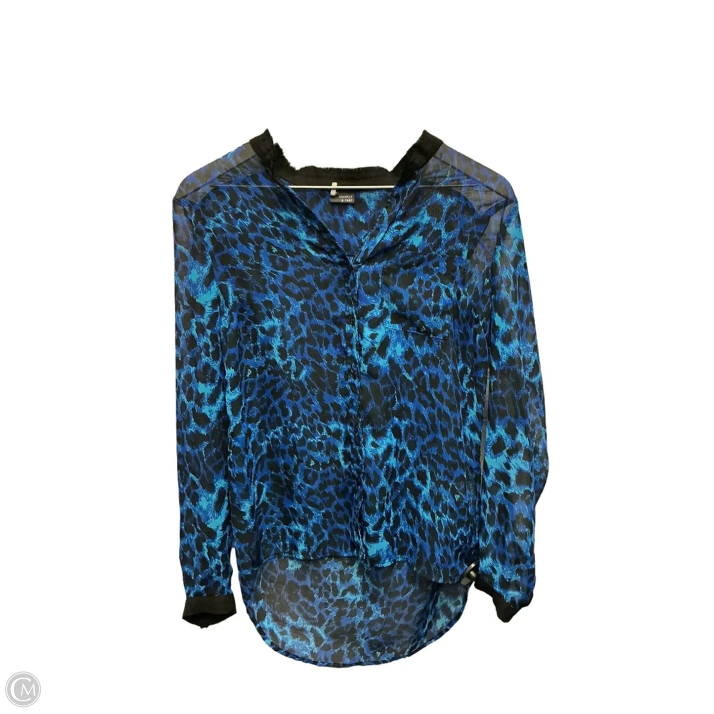 Blouse Long Sleeve By Sparkle And Fade In Animal Print, Size: S