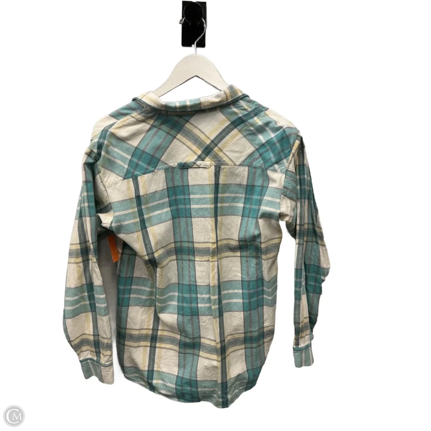 Top Long Sleeve By Loft In Plaid Pattern, Size: M