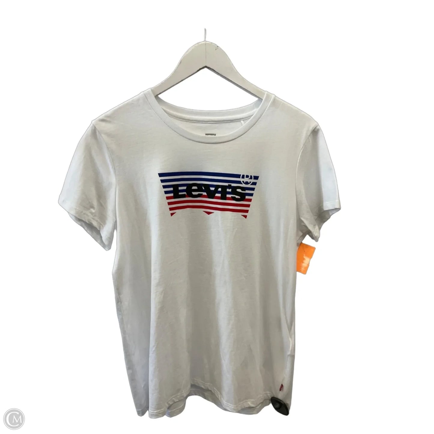 Top Short Sleeve By Levis In White, Size: L
