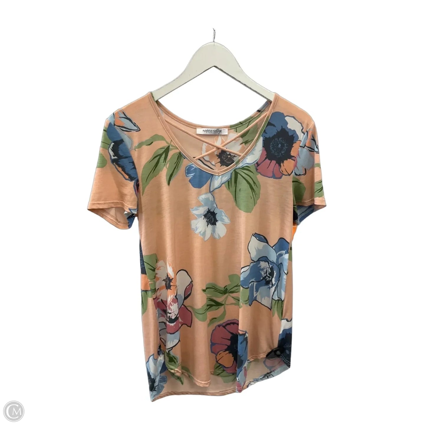 Top Short Sleeve By Clothes Mentor In Peach, Size: M