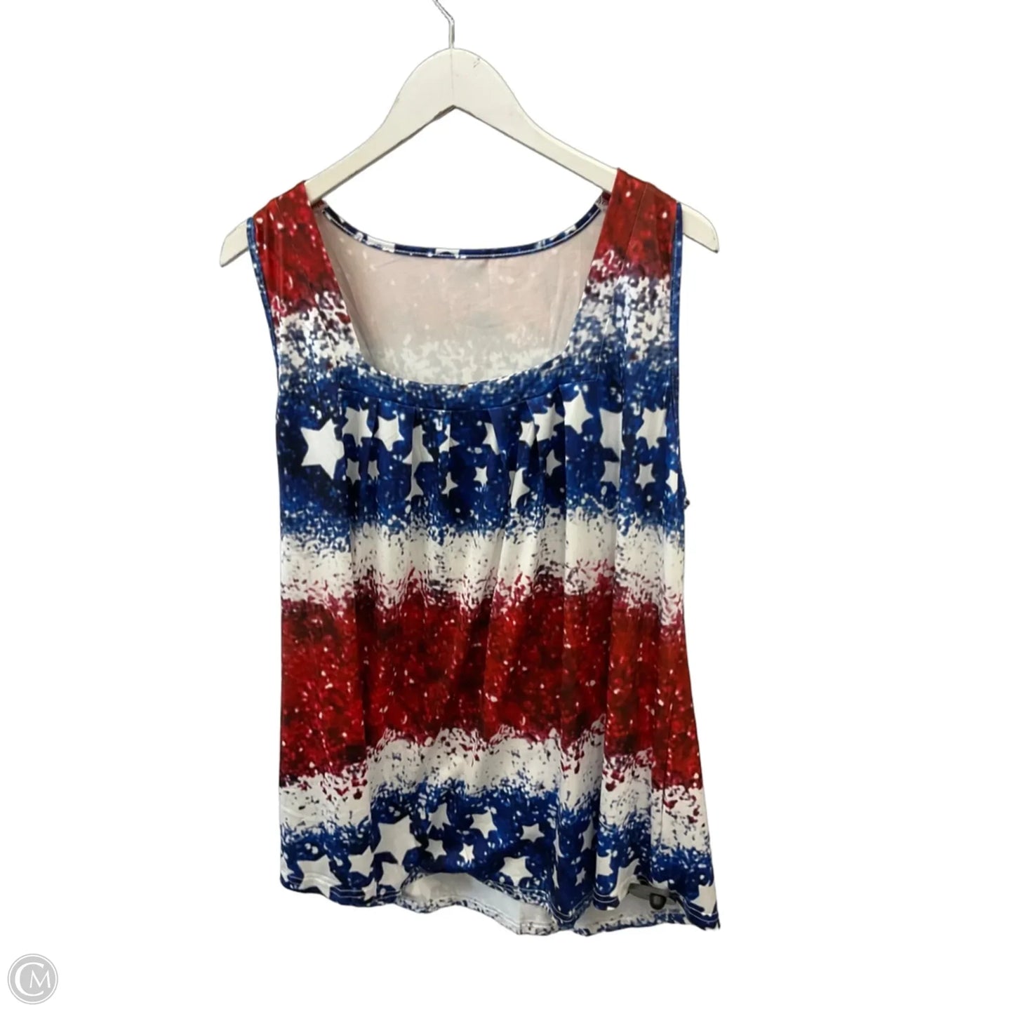 Tank Top By Cmf In Blue & Red & White, Size: 2x