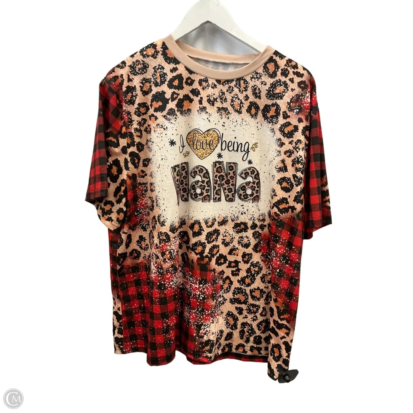 Top Short Sleeve By Cmf In Animal Print, Size: 3x